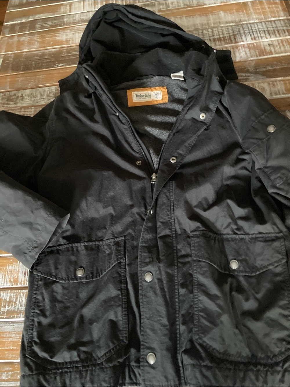 Timberland Black Hooded Field Jacket